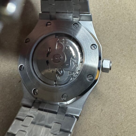Men's Silver and Black Automatic Watch: AP homage - Picture 2 of 2